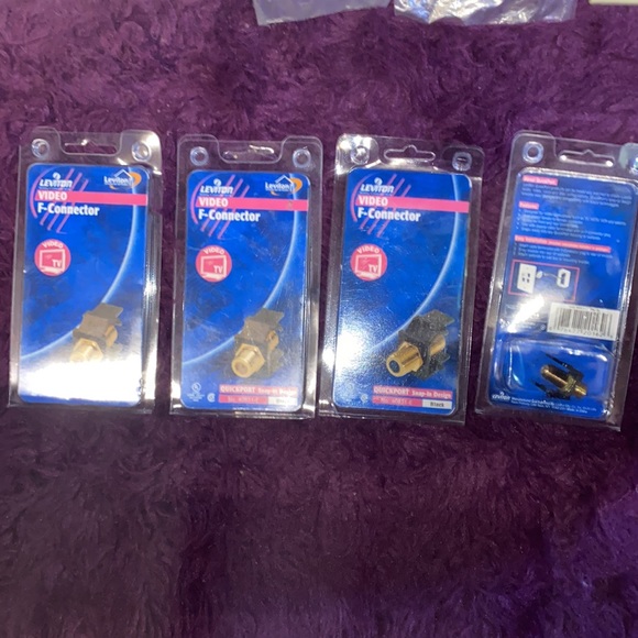 Leviton Black Quickport coax snap in 4 total NIB new tv video rg6 rg59 - Picture 3 of 5